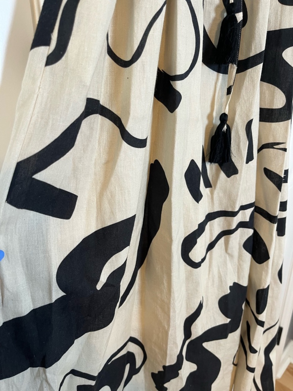 WORLD MARKET Mira Black And White Abstract Shapes Kaftan Dress S/M Boho Cotton - Picture 5 of 9